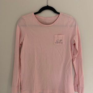 Light Pink Vineyard Vine Long-Sleeve Logo Shirt